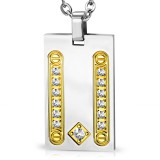 Pendentif plaque 17 - Zircones sur bandes jaunes