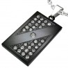 Pendentif plaque 18 - Zircones sur fond noir