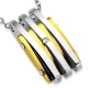Pendentif plaque 19 - Trois bandes grises sur jaune