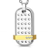 Pendentif plaque 21 - Troué avec bande jaune