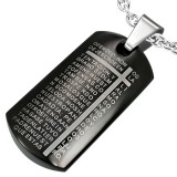 Pendentif plaque 30 - écritures latines fond noir