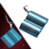 Pendentif plaque 33 - Livre latin bleu