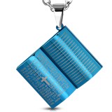 Pendentif plaque 33 - Livre latin bleu
