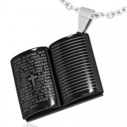 Pendentif plaque 34 - Livre latin noir