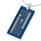 Pendentif plaque 35 - Bleu croix et bandes