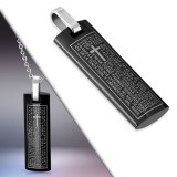 Pendentif plaque 37 - Long cylindre noir latin