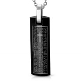 Pendentif plaque 37 - Long cylindre noir latin