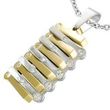 Pendentif plaque 43 - Alternance jaune et gris