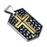 Pendentif plaque 52 - Croix jaune