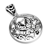 Pendentif plaque 54 - Cercle avec coeurs
