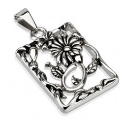 Pendentif plaque 56 - Fleurs