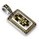 Pendentif plaque 66 - Gande fleur de lys jaune