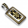Pendentif plaque 66 - Gande fleur de lys jaune