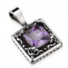 Pendentif plaque 69 - Zircone lilas