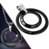 Pendentif céramique 01 - Deux cercles noirs