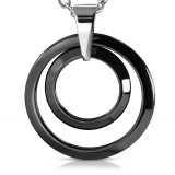 Pendentif céramique 01 - Deux cercles noirs