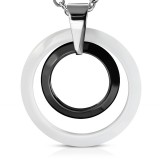 Pendentif céramique 05 - Un cercle blanc et un noir