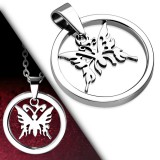 Pendentif animal 04 - Papillon dans cercle