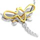 Pendentif animal 09 - Libellule acier et gold-IP
