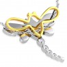 Pendentif animal 09 - Libellule acier et gold-IP