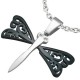 Pendentif animal 15 - Libellule ailes noires