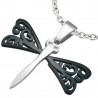 Pendentif animal 15 - Libellule ailes noires