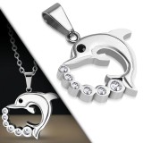 Pendentif animal 16 - Dauphin avec ligne de strass