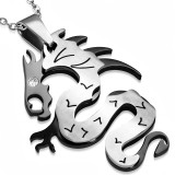 Pendentif animal 19 - Dragon noir et acier