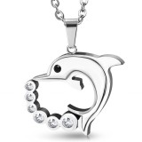 Pendentif animal 16 - Dauphin avec ligne de strass