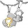 Pendentif pour couple 06 - Coeur et homme jaune