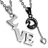 Pendentif pour couple 08 - LVE et O noir