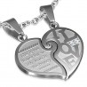 Pendentif pour couple 09 - Coeur en deux parties