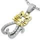 Pendentif animal 35 - Chat tête Gold-IP