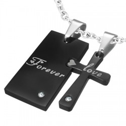 Pendentif pour couple 20 - Forever et love