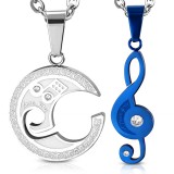 Pendentif pour couple 23 - Clé de sol