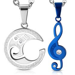 Pendentif pour couple 23 - Clé de sol