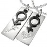 Pendentif pour couple 25 - Plaques homme et femme noires