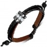 Bracelet en cuir deluxe 06 - Cylindre avec strass
