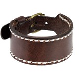 Bracelet de force 77 - Brun coutures blanches