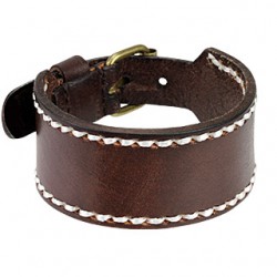 Bracelet de force 77 - Brun coutures blanches