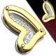 Pendentif coeur jaune avec strass (02)