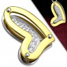 Pendentif coeur jaune avec strass (02)