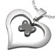Pendentif coeur et papillon noir (07)