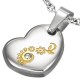 Pendentif coeur et fleurs jaunes (08)