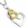 Pendentif deux coeurs avec strass (10)