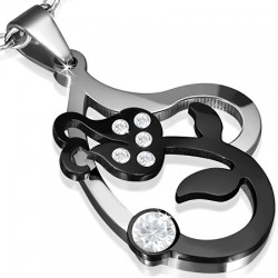 Pendentif coeur et fleur noire (11)