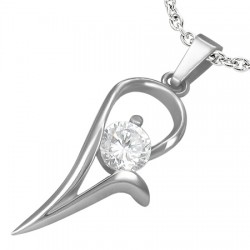 Pendentif coeur avec zircone (12)