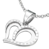 Pendentif coeur lignes de strass (14)