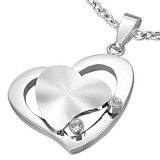 Pendentif coeurs gris deux zircones (16)