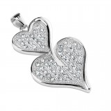 Pendentif deux coeurs multistrass (17)